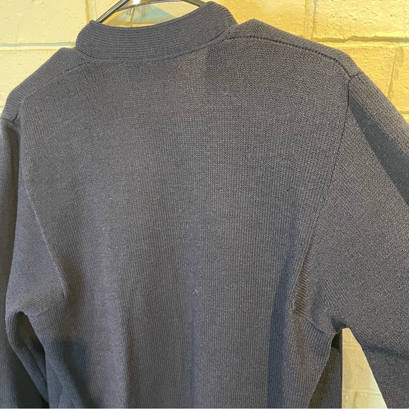 St. John Basics Navy Puffed Sleeve Sweater Cardigan S - Picture 9 of 13